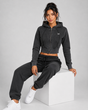 VORTH Heavyweight Vintage-Washed Cropped Hoodie