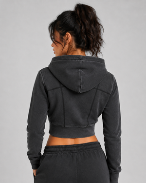 VORTH Heavyweight Vintage-Washed Cropped Hoodie
