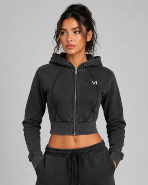 VORTH Heavyweight Vintage-Washed Cropped Hoodie