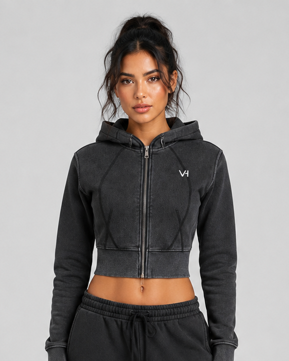 VORTH Heavyweight Vintage-Washed Cropped Hoodie